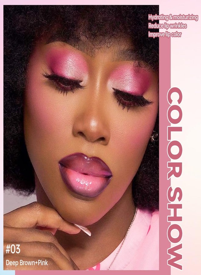 Noerrors 3pcs Lip Combo Sets for Black Women, Lip Liner and Gloss Kit 2 in 1 Dual-End, Nude Brown Lips Liner Combo Pink Ombre Moisturizing Plumping Gradual Lips Makeup Set A - Image 2